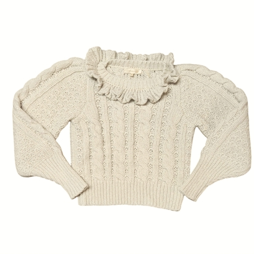 LOVESHACKFANCY CHRISTINA SWEATER CREAM XS
